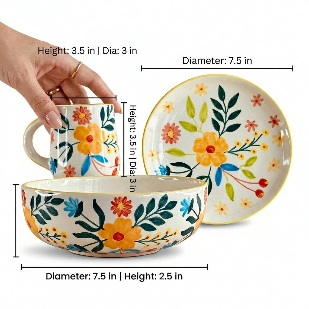 Floral Extravaganza Breakfast Set of 3