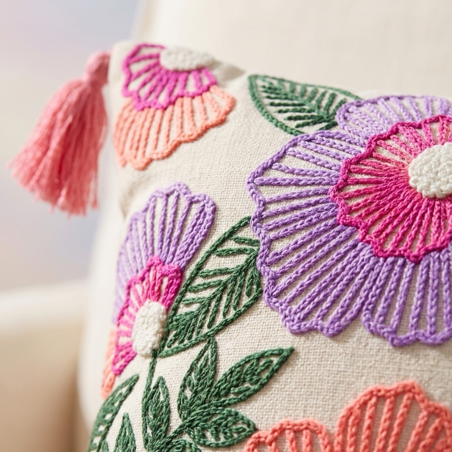 Fields of Spring Cotton Cushion Cover - 16x16"