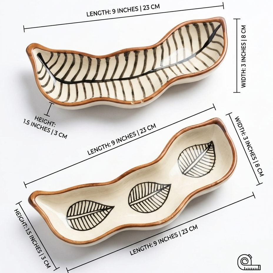 Tamarind Ceramic Dip Platter Set of 2