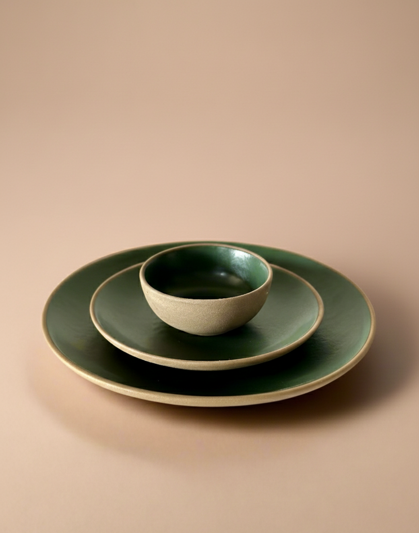 Ink Blue Dinner Set of 3 Glossy