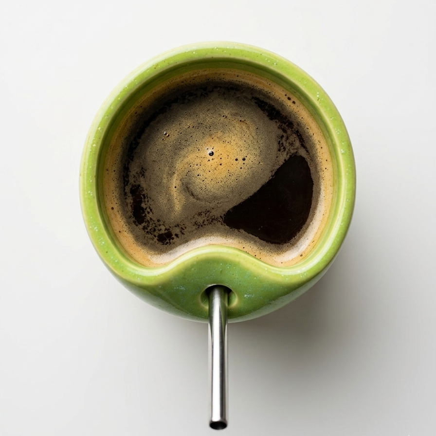 Green Ceramic Glass with Straw