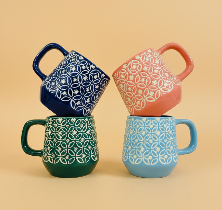 Mughal Inspired Jaal Mug Set of 4