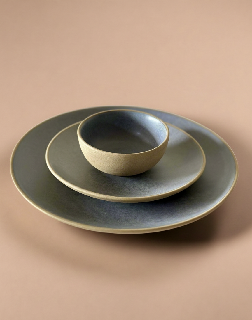 Ocean Grey Dinner Set of 3 Matte