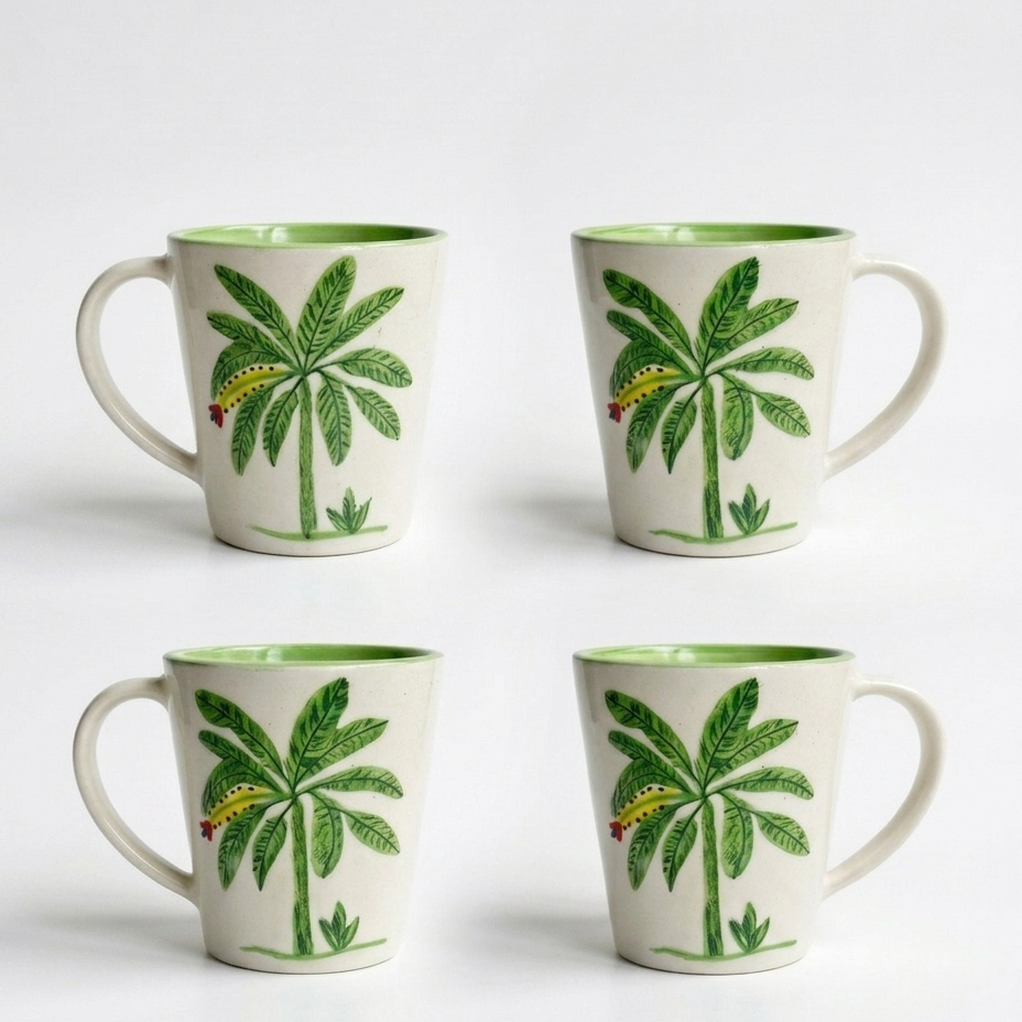Banana Bloom Handpainted Ceramic Mug (300 ml)
