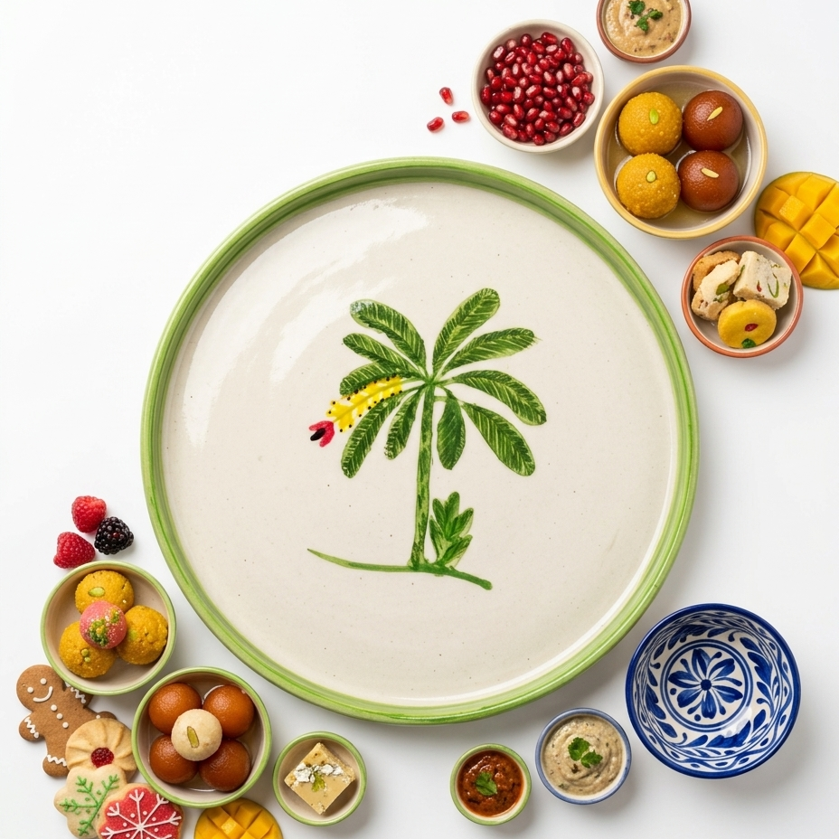 Banana Bloom Handpainted Ceramic Plates (8 Inches)