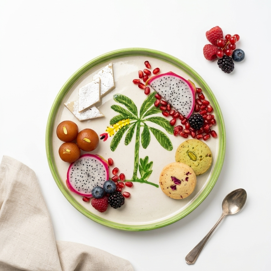 Banana Bloom Handpainted Ceramic Plates (8 Inches)