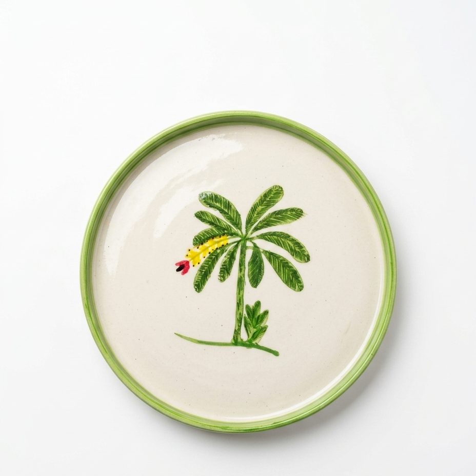 Banana Bloom Handpainted Ceramic Plates (8 Inches)