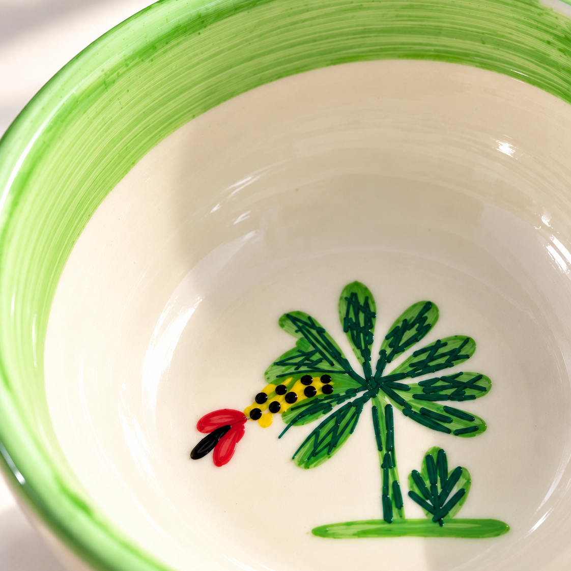 Banana Bloom Handpainted Ceramic Portion Bowl