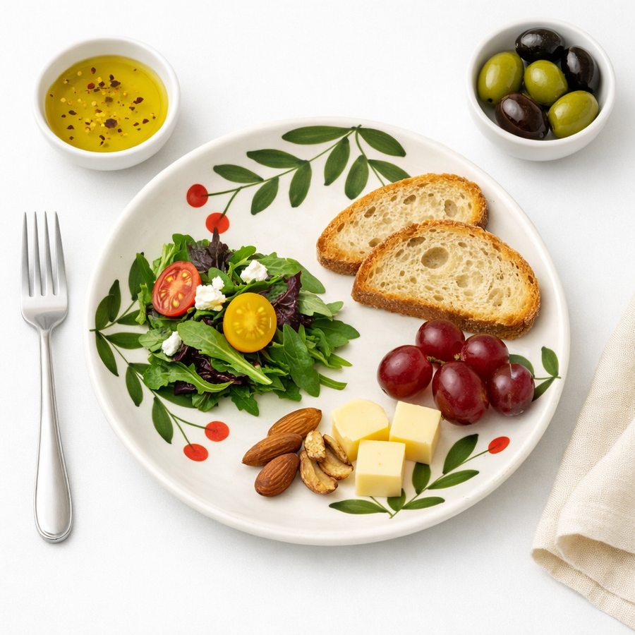 Olive Leaf Ceramic Plate Sets (7 inches)