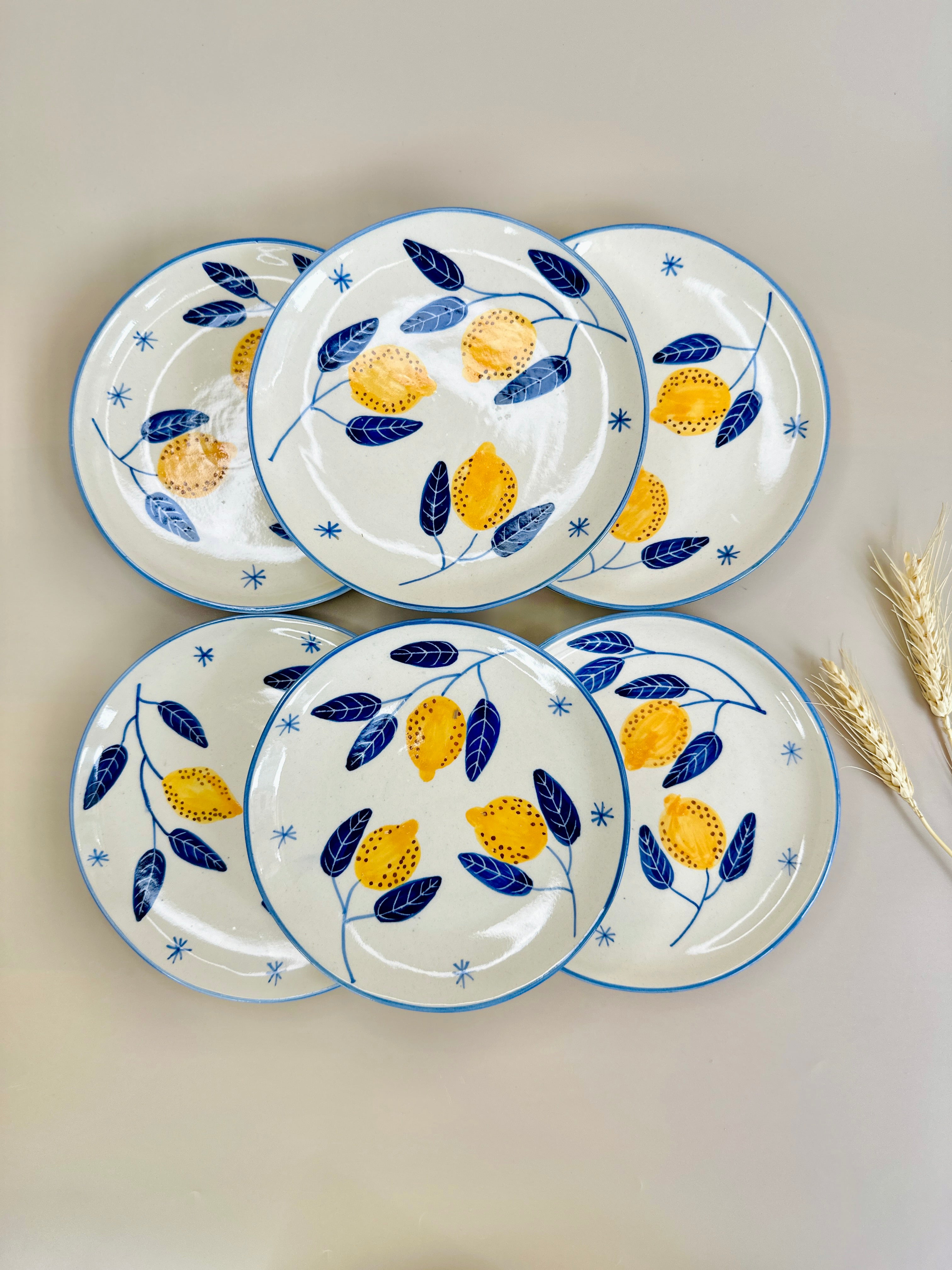 Set Italian Lemon Leafy Plate (7 Inches)