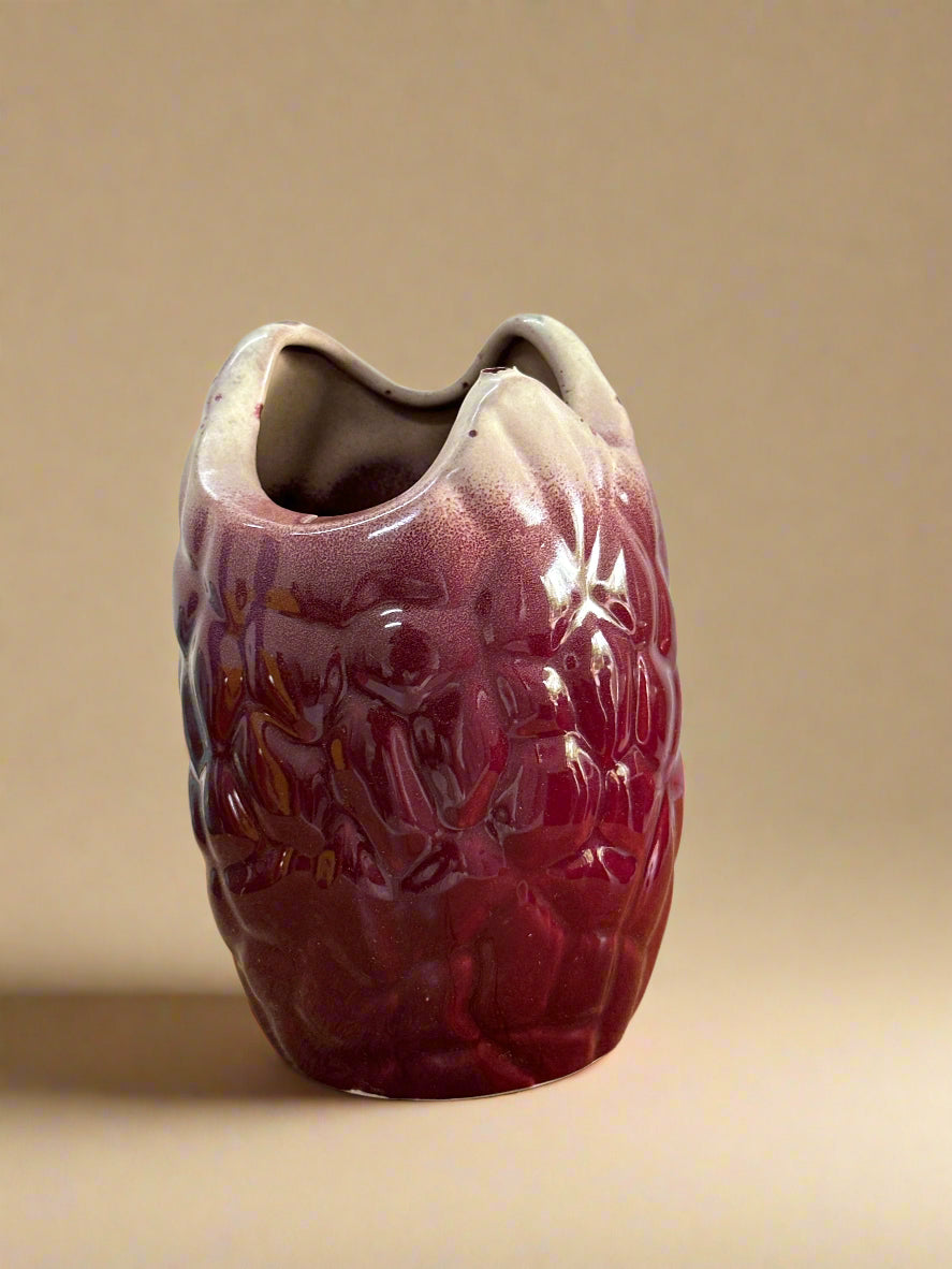 Ruby Ripple Vase