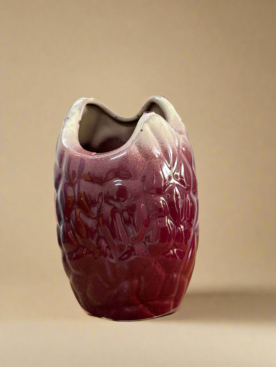 Ruby Ripple Vase