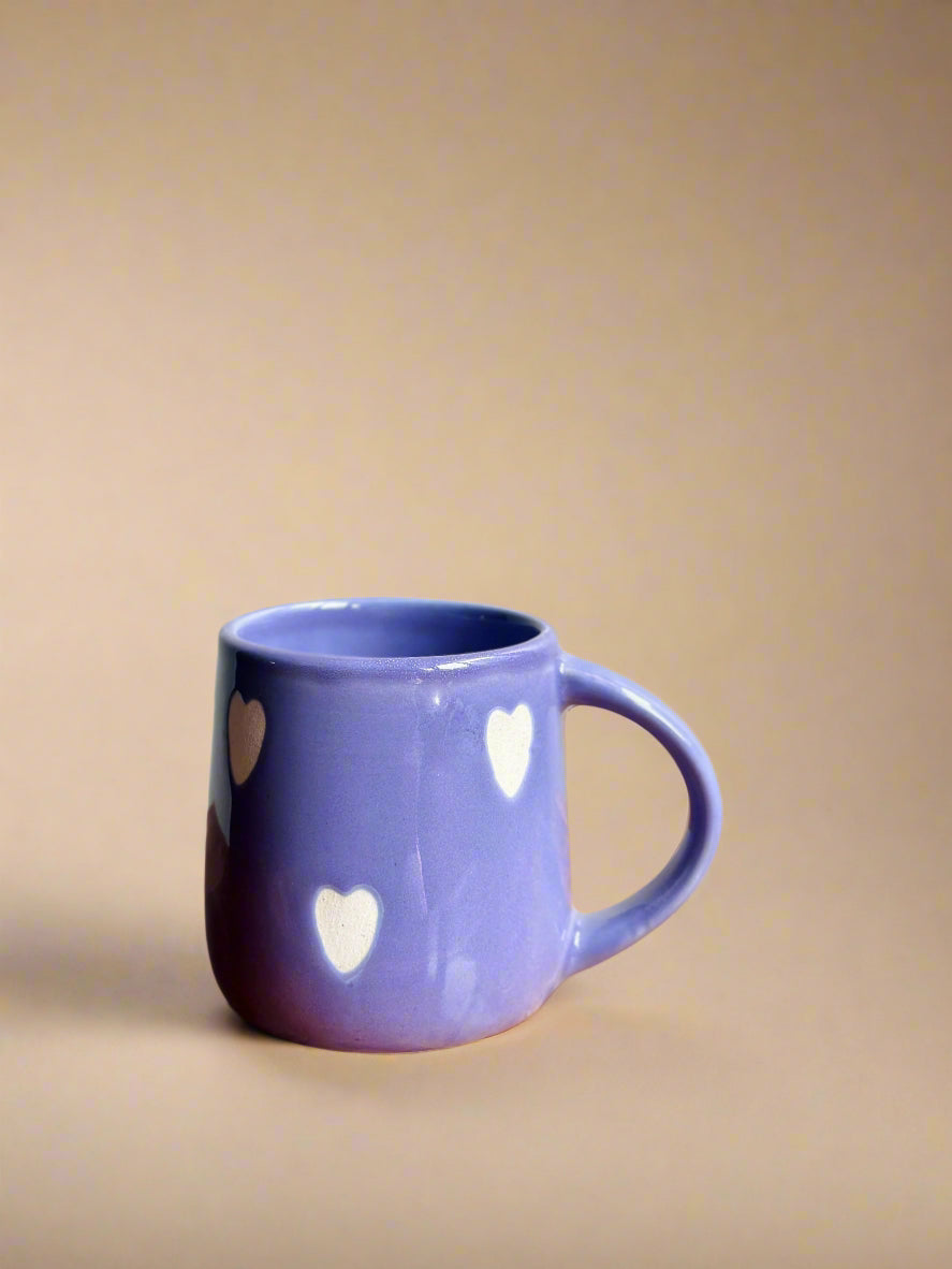 Lavendar Heart Ceramic Mug (250ml)