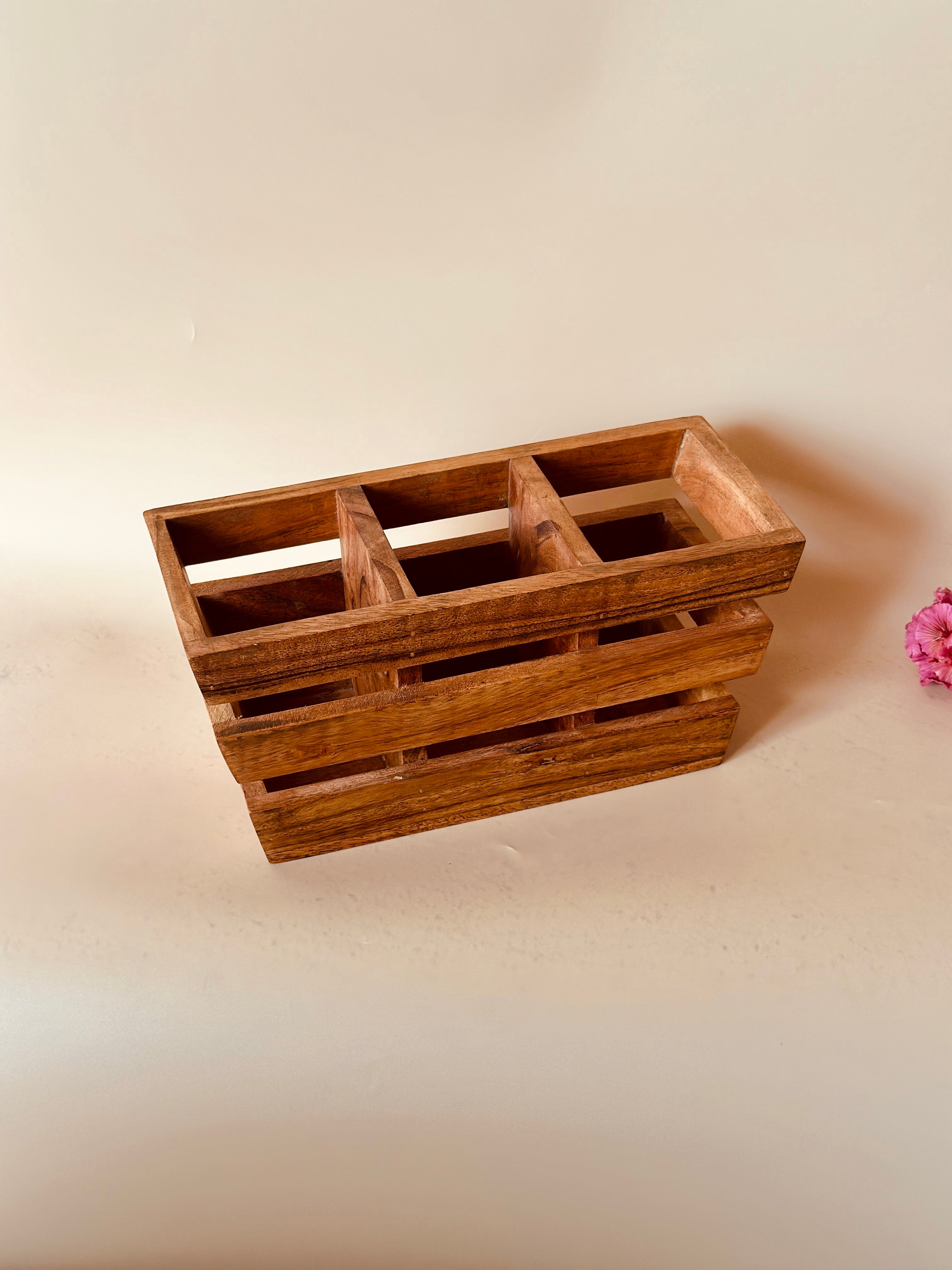 Wooden Jaali Cutlery Holder