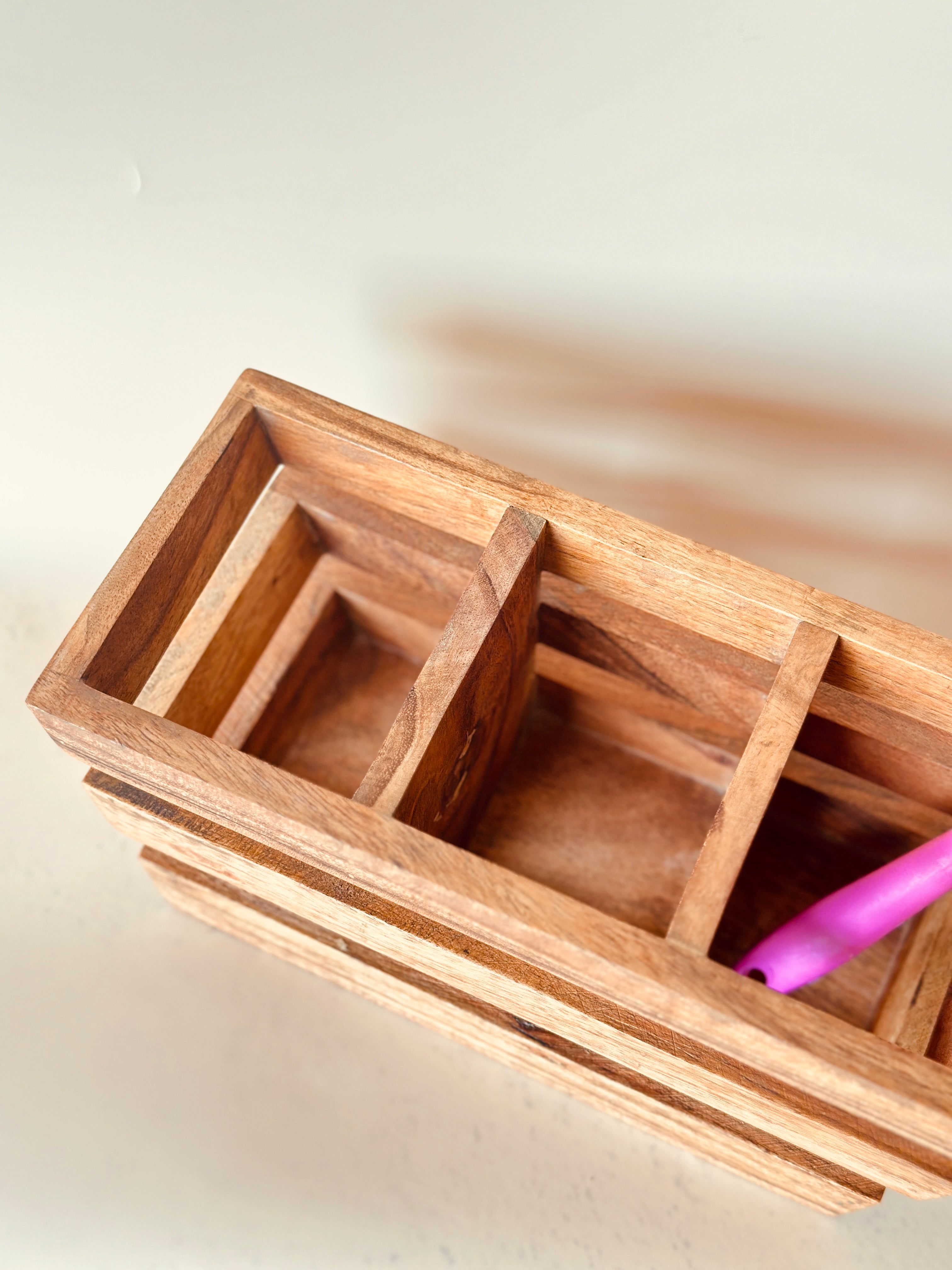 Wooden Jaali Cutlery Holder