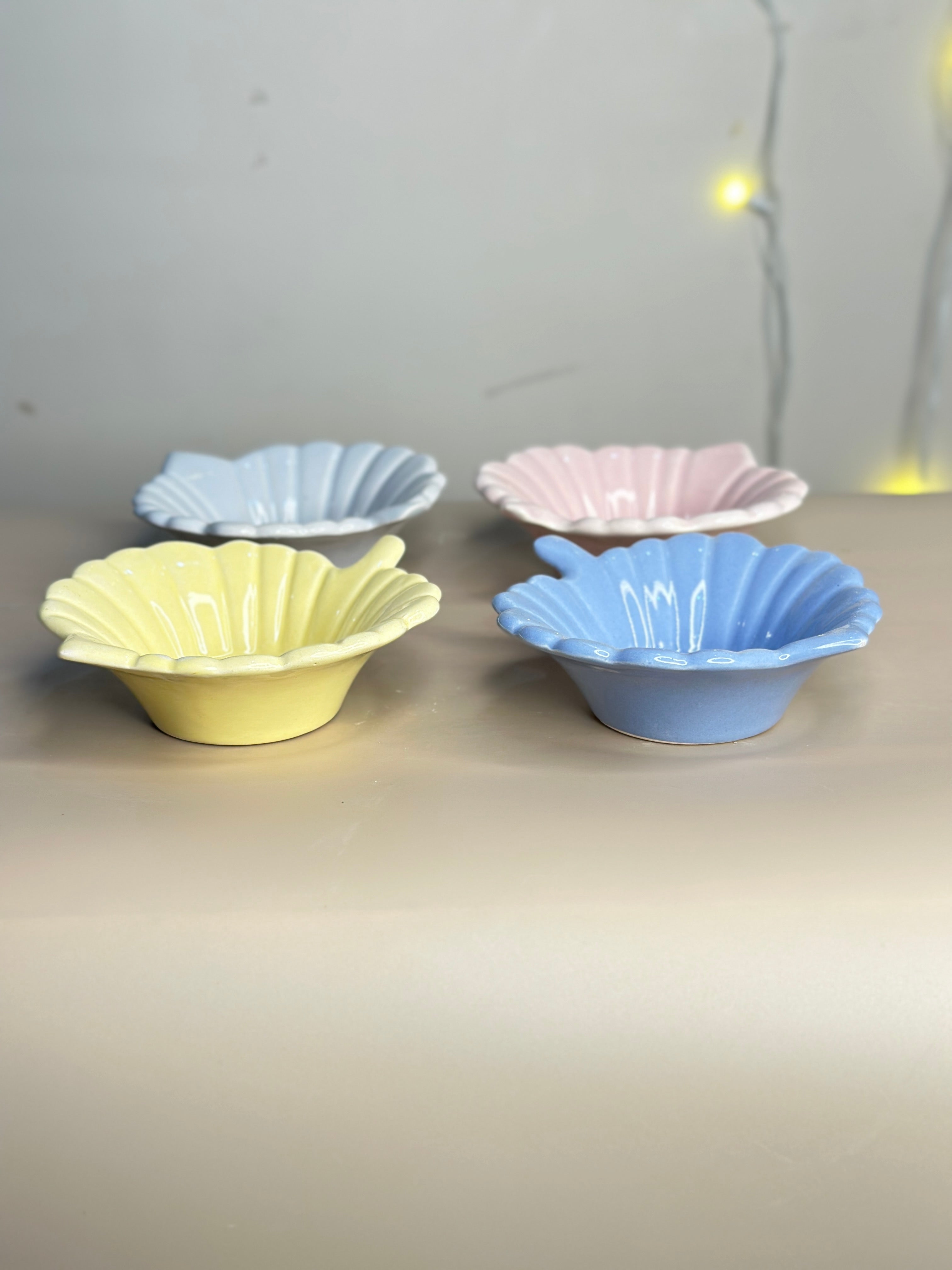 Pastel Ceramic Diya's Set of 4