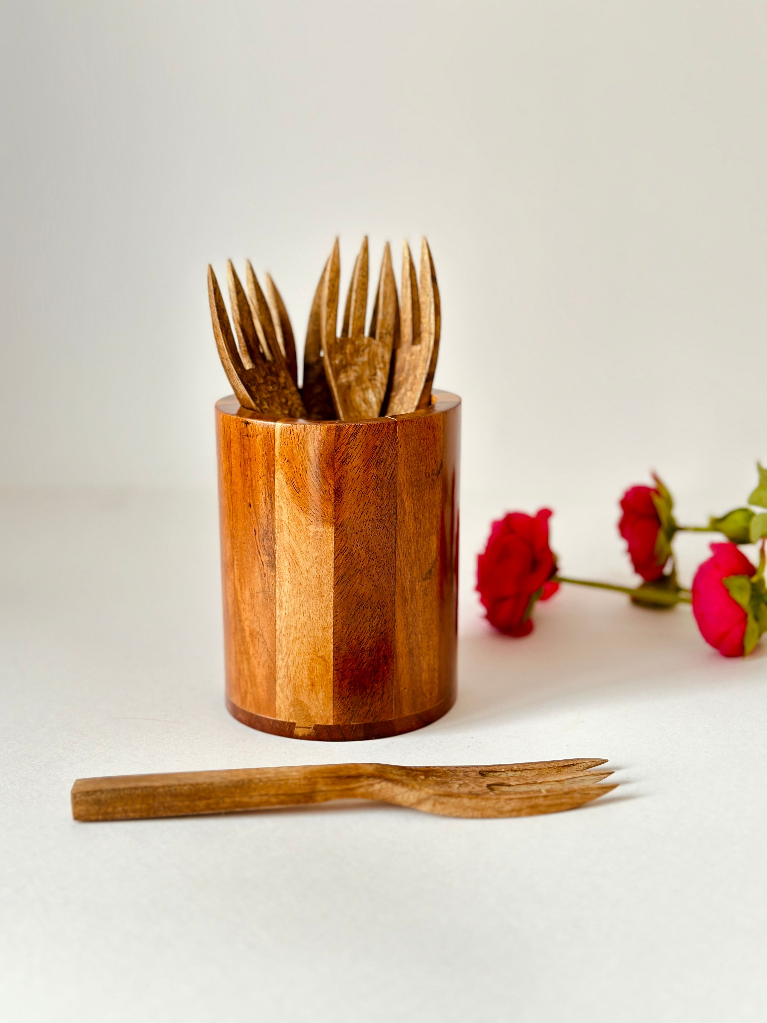 Wooden Fruit Forks Set of 6