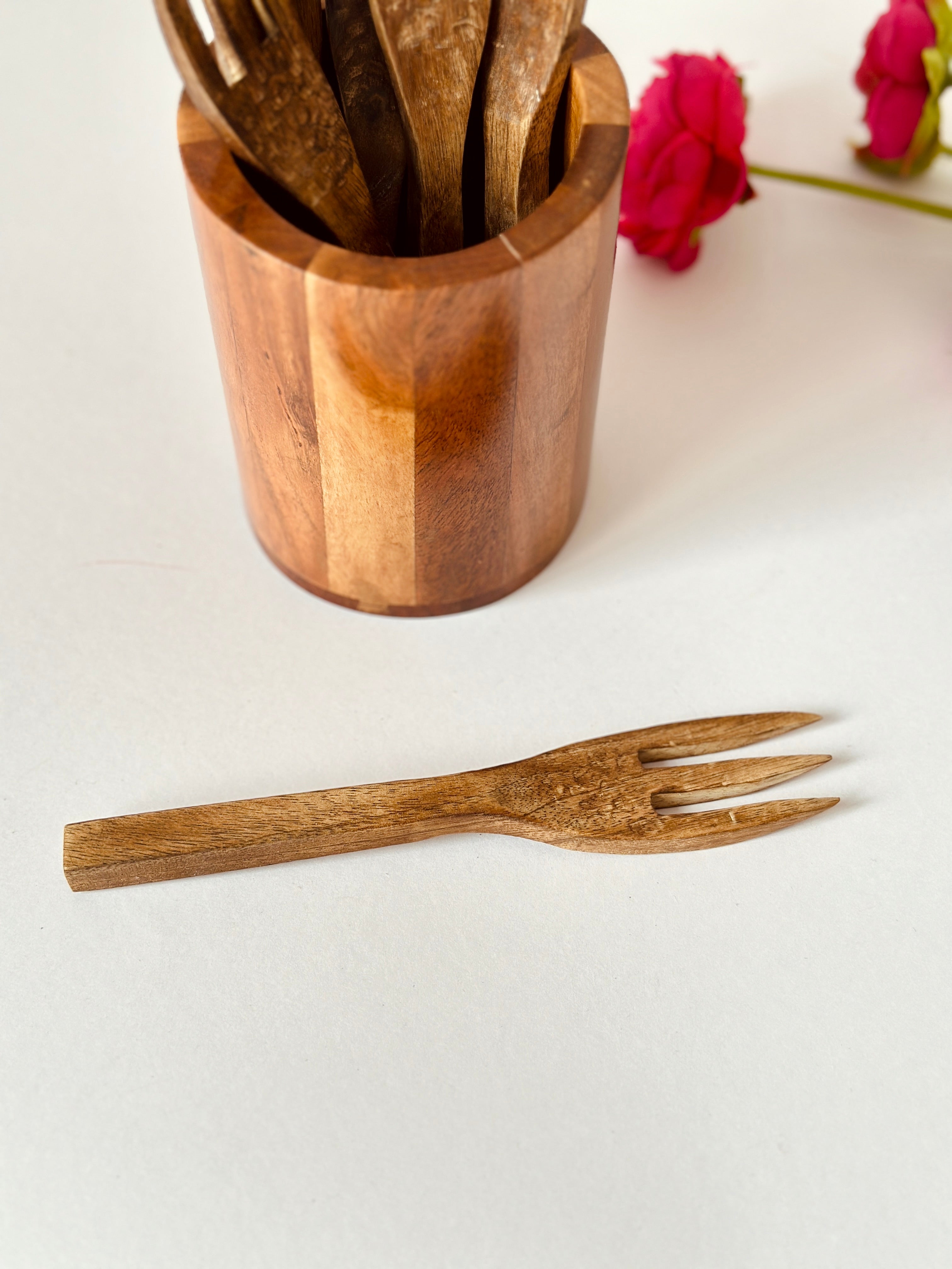 Wooden Fruit Forks Set of 6