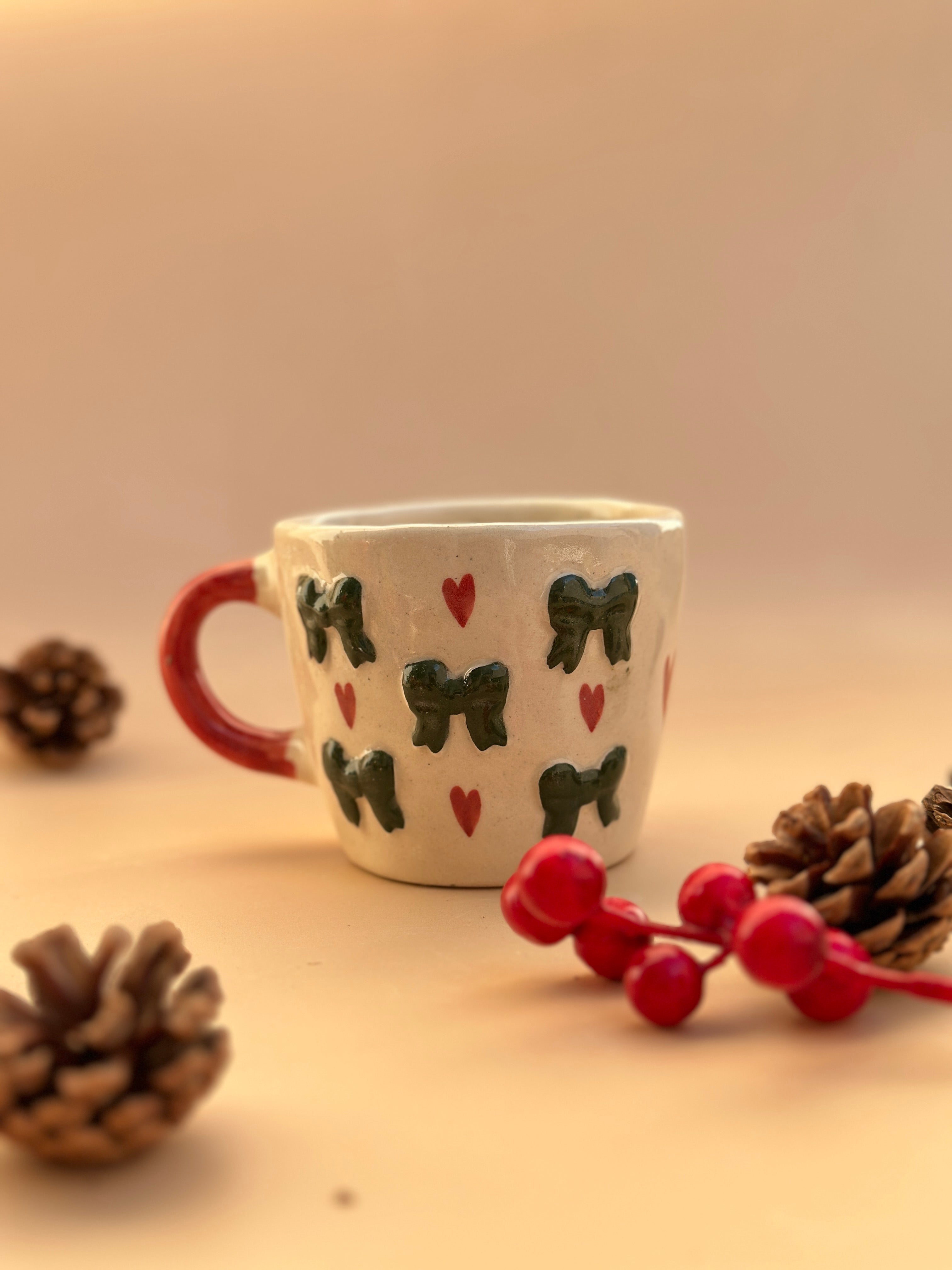 Coquette Christmas Bows Mug - Green