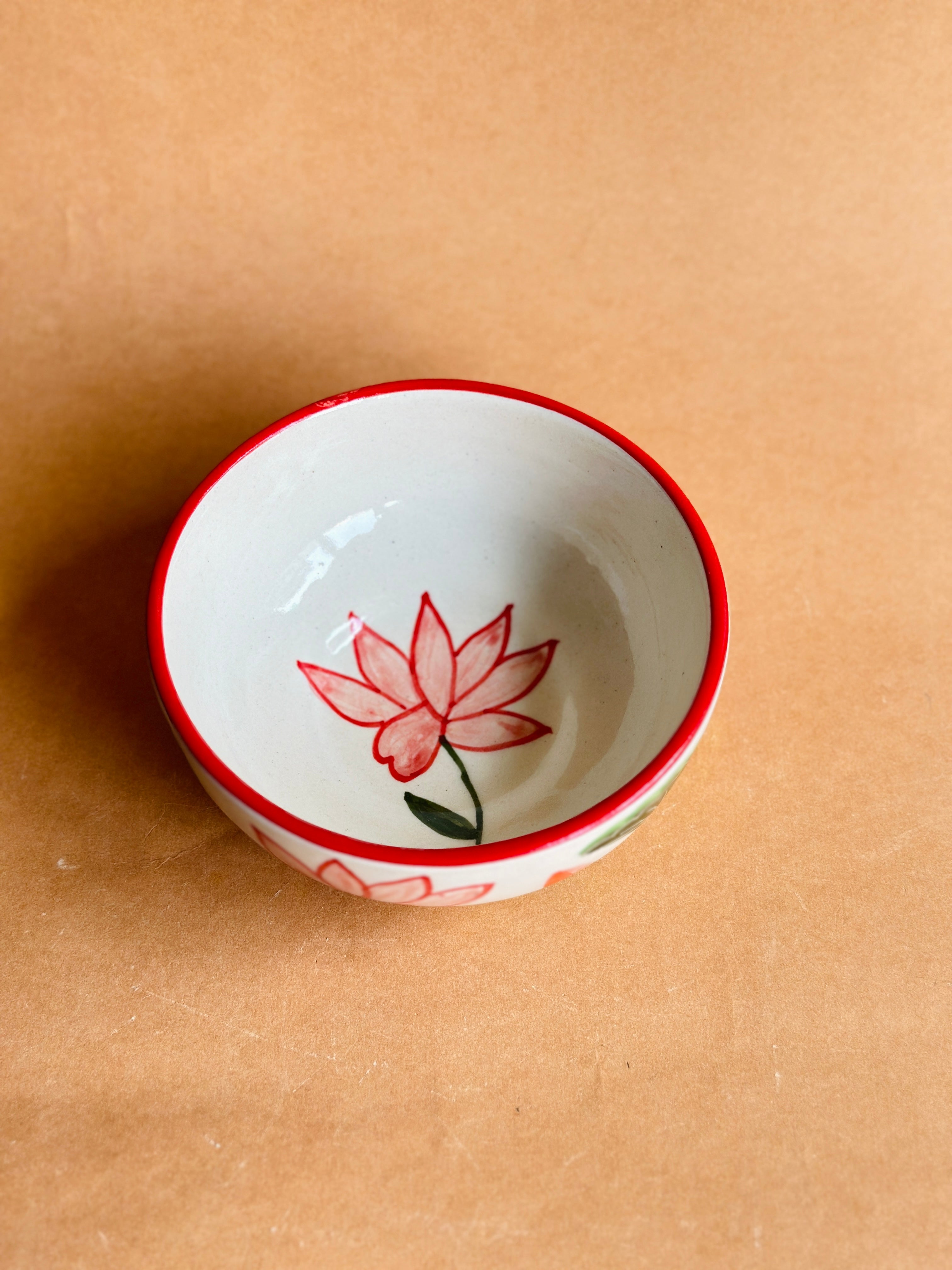 Lotus Handpainted Ceramic Meal Set of 5