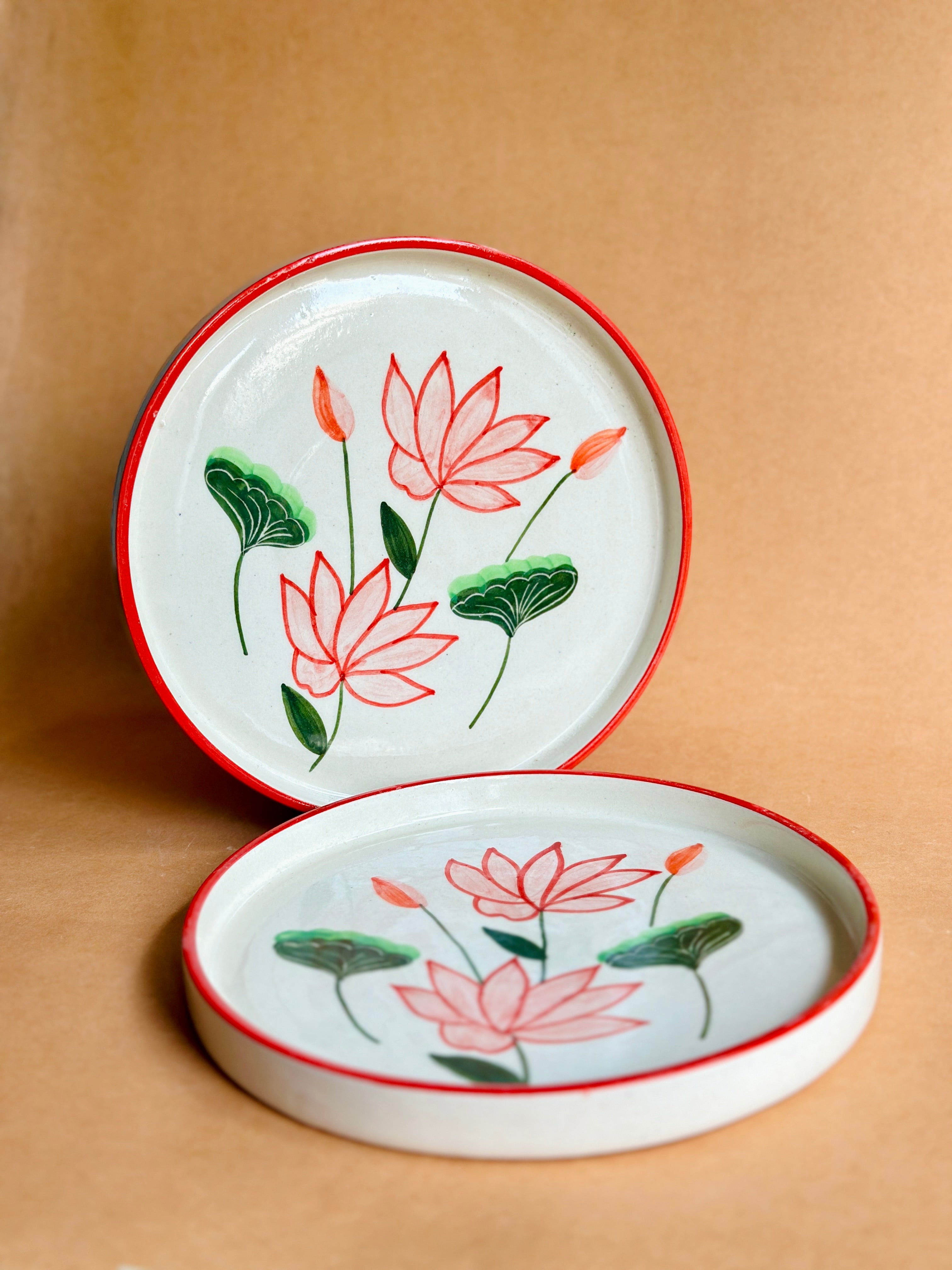 Lotus Handpainted Ceramic Meal Set of 5