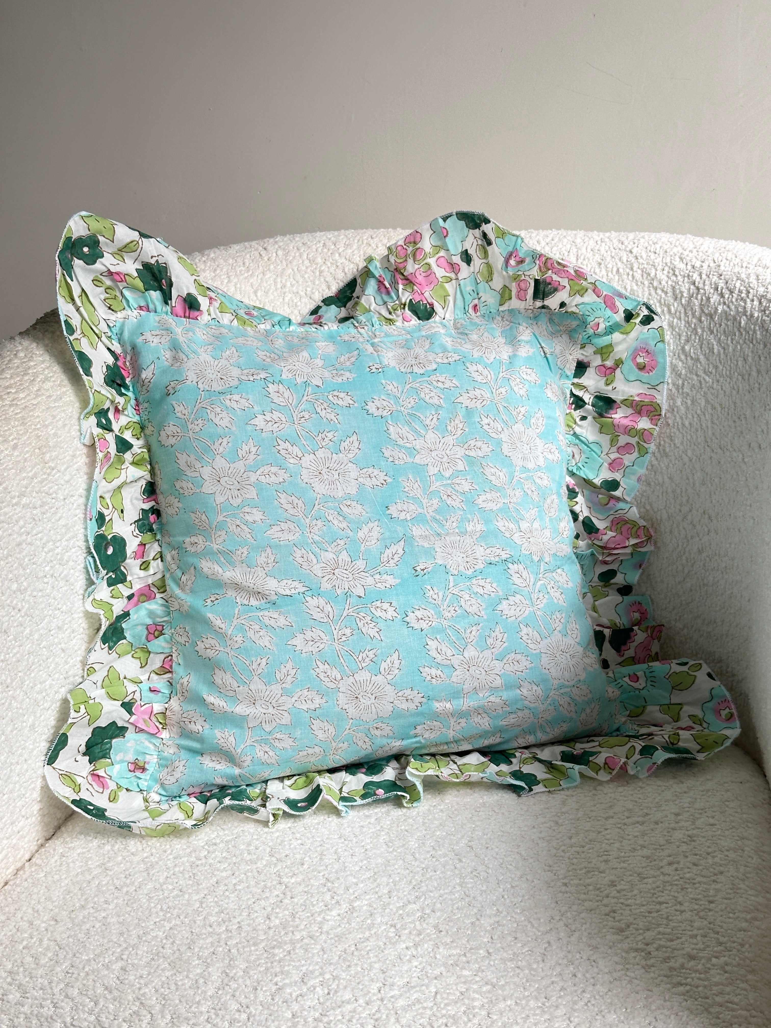 Ice Blue Cushion Cover Nurture India