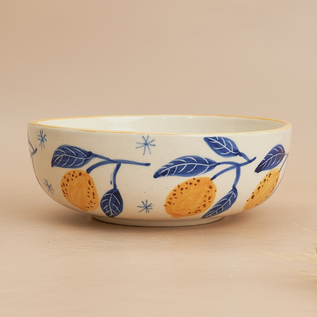 Italian Lemon Ceramic Large Bowl  