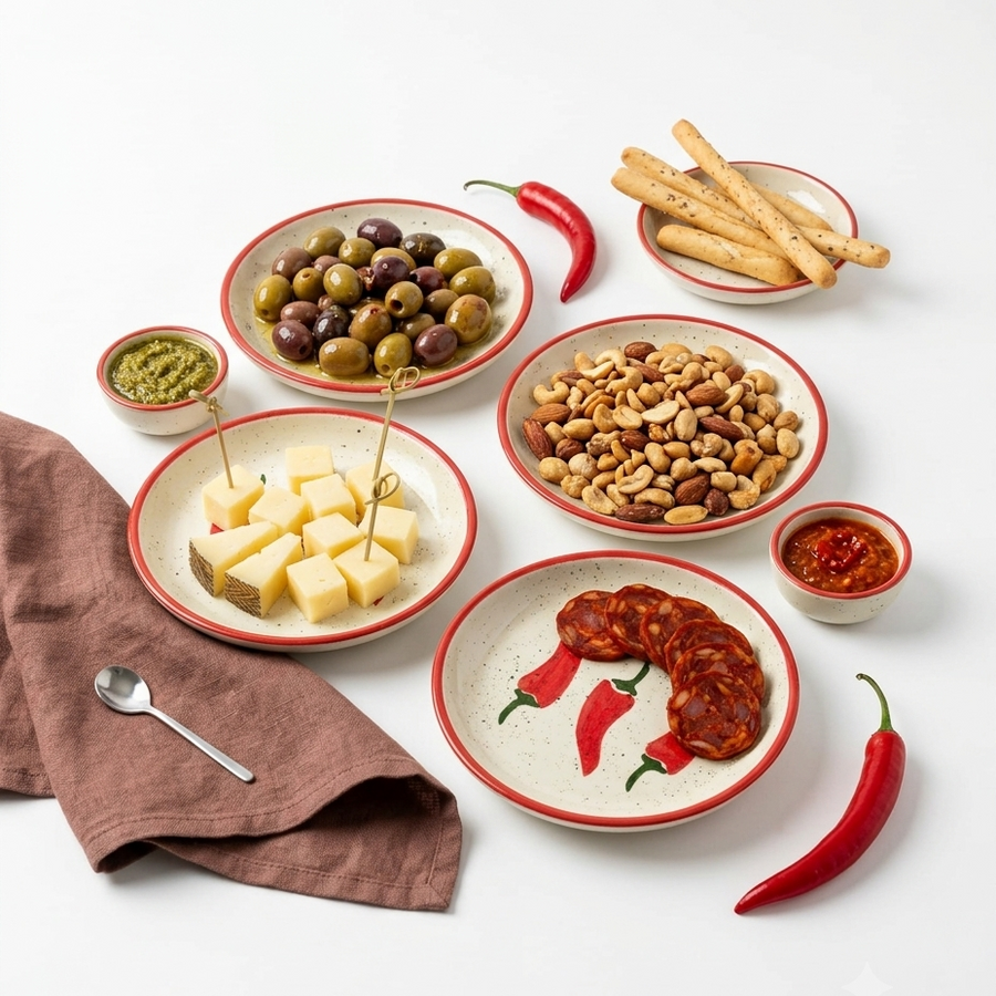 Keep It Spicy Ceramic Tapas Plates  Set of 4