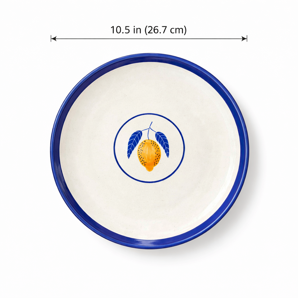 Lemon Leafy Ceramic Dinner Plate (10.5 inches)