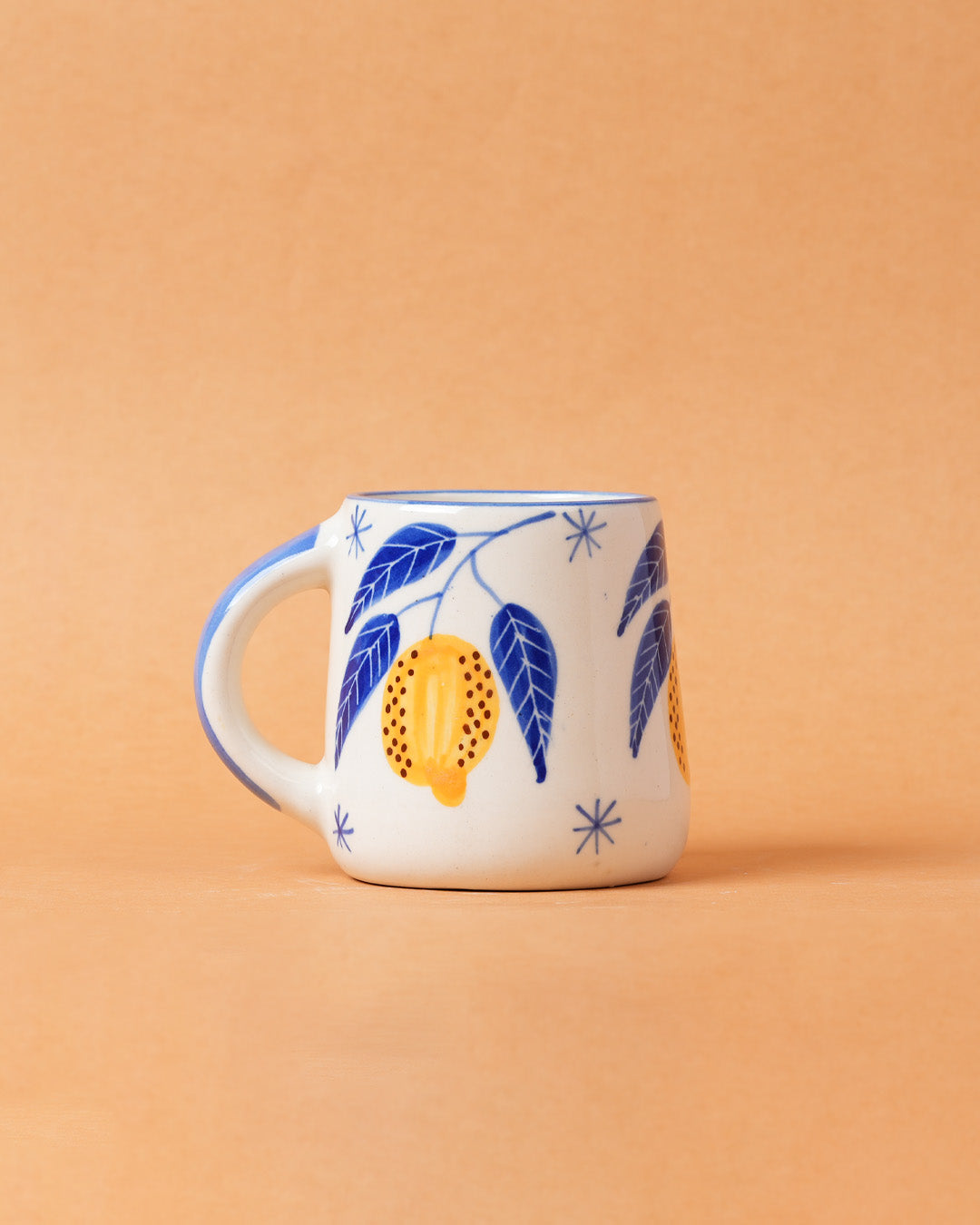 Lemon Anaar Mirchi Floral Mug Combo Set of 4