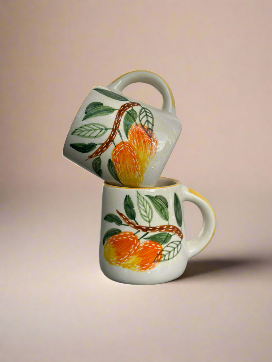 Mango Handpainted Ceramic Cup