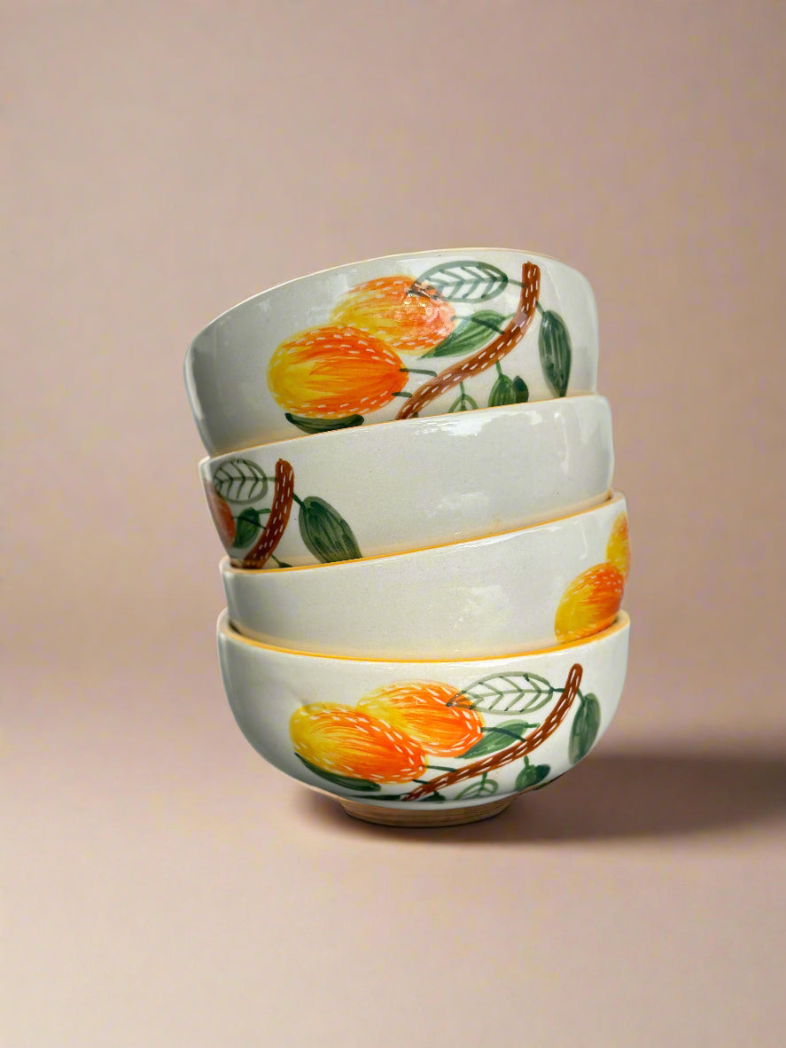 Mango Mehfil Handpainted Ceramic Small Bowls
