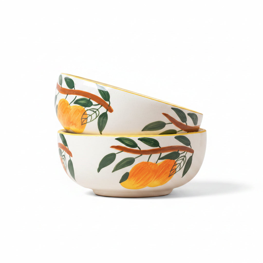 Small Bowls Olive Mango Lemon Floral Combo - Buy 3 Get 1 Free