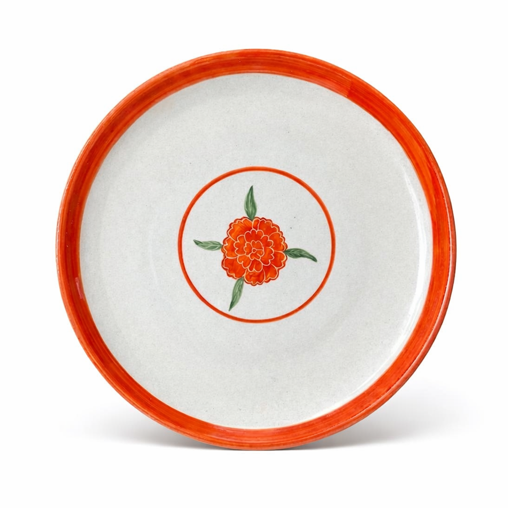 Marigold Mandi Handpainted Dinner Plate (10.5 inches)