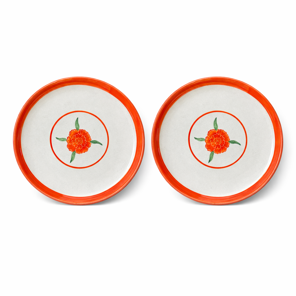 Marigold Mandi Handpainted Dinner Plate (10.5 inches)