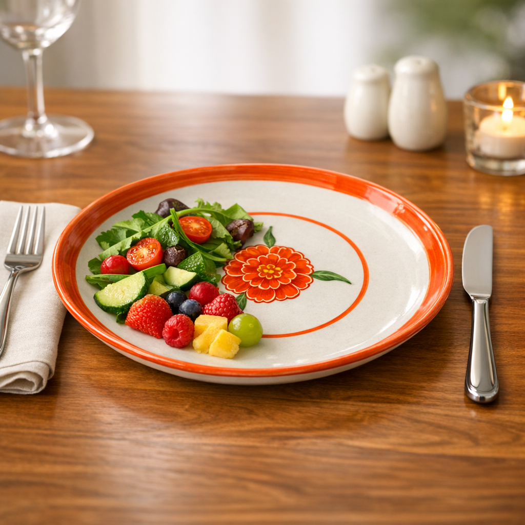 Marigold Mandi Handpainted Dinner Plate (10.5 inches)