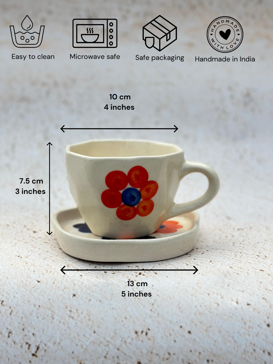 Orange Bubble Cup and Saucer