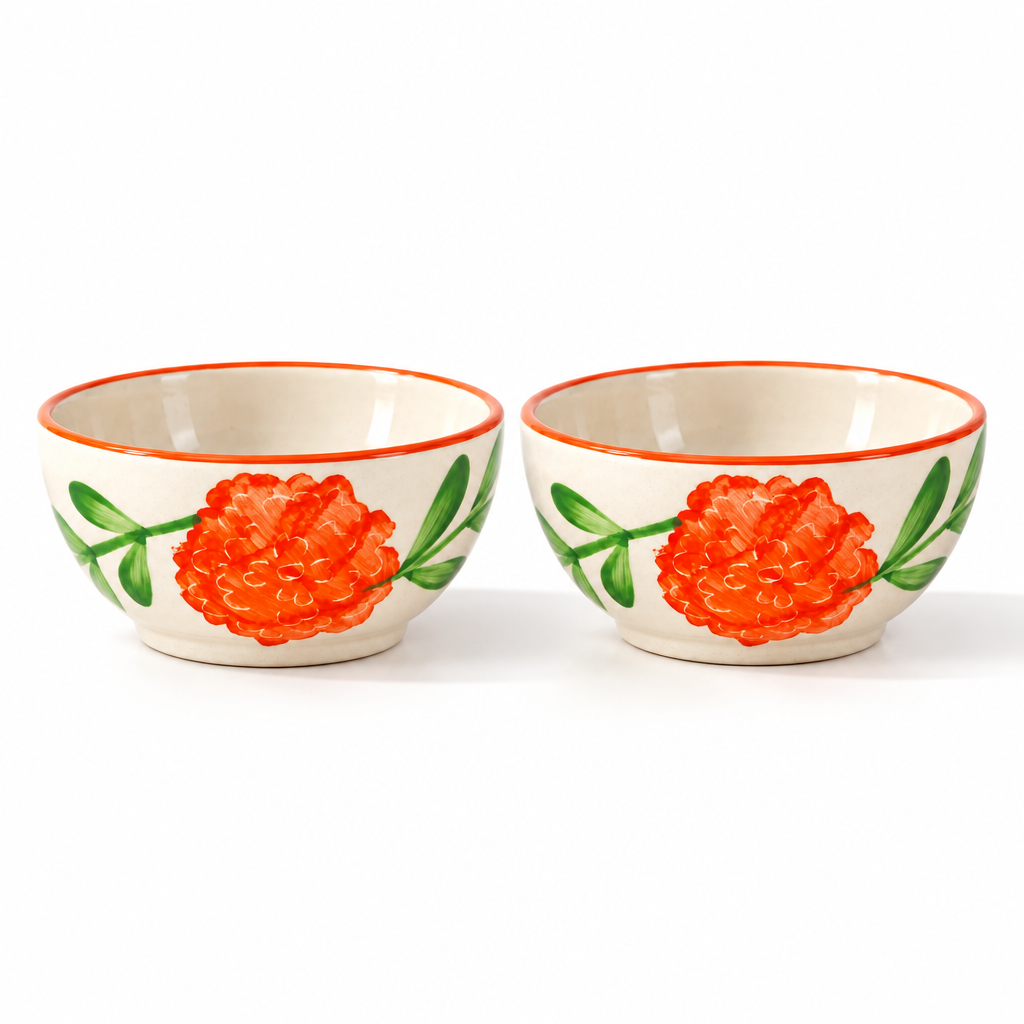 Multipurpose  Marigold Mandi Ceramic Prep & Dip Bowl
