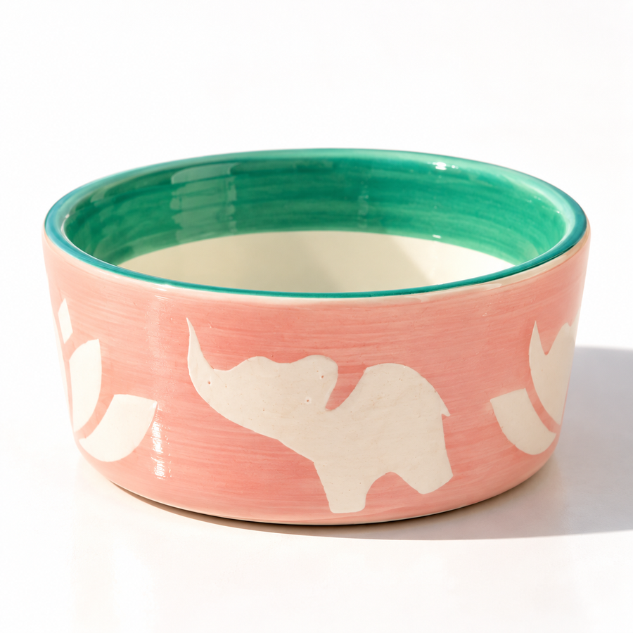 Lucky Lotus Handpainted Ceramic Ramekin Bowls Set of 4 - Pink