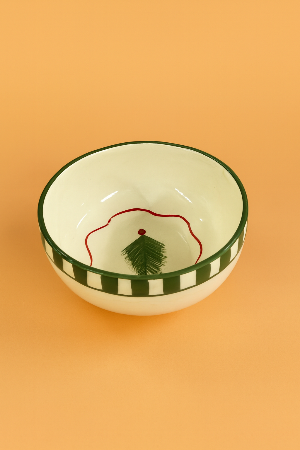 Set - Christmas Tree Green  Ceramic Small Bowl