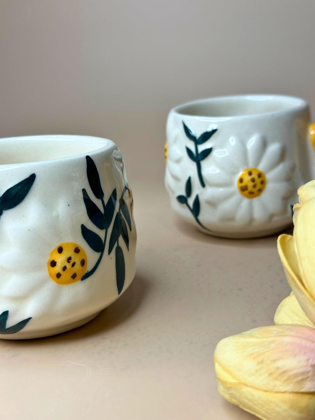 Sunflower Ceramic Cups Nurture India