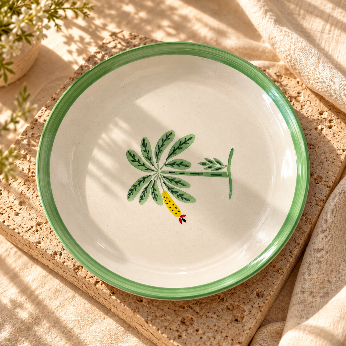 Banana Bloom Handpainted Dinner Plate (10.5 inches)