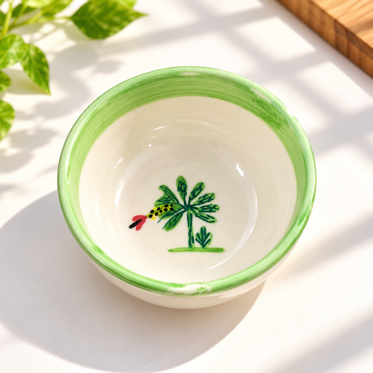 Banana Bloom Handpainted Ceramic Portion Bowl
