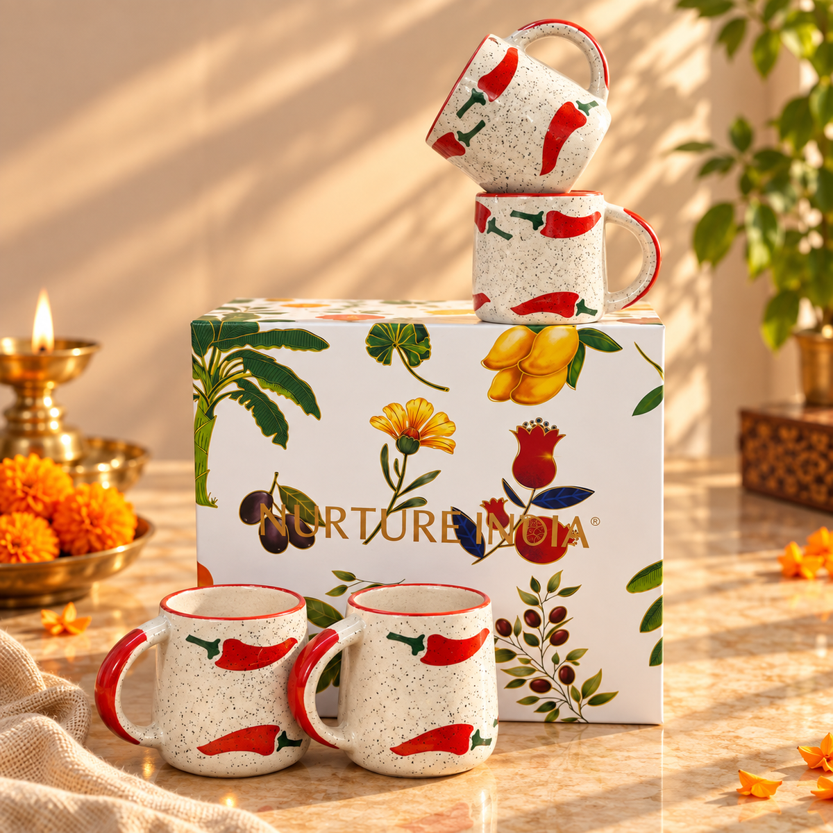 Set of 4 Mugs - Gift Hamper