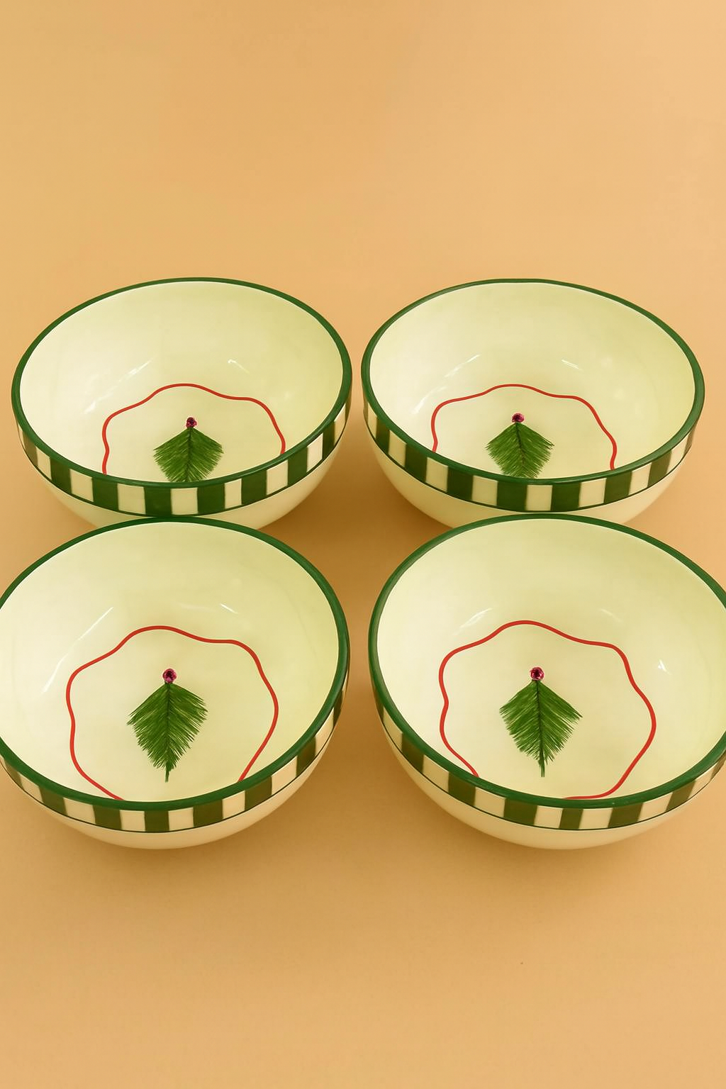 Set - Christmas Tree Green  Ceramic Small Bowl