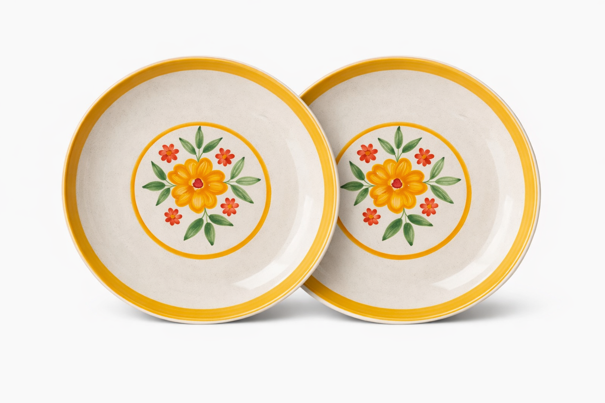 Floral Extravaganza Ceramic Dinner Plate (10.5 inches)