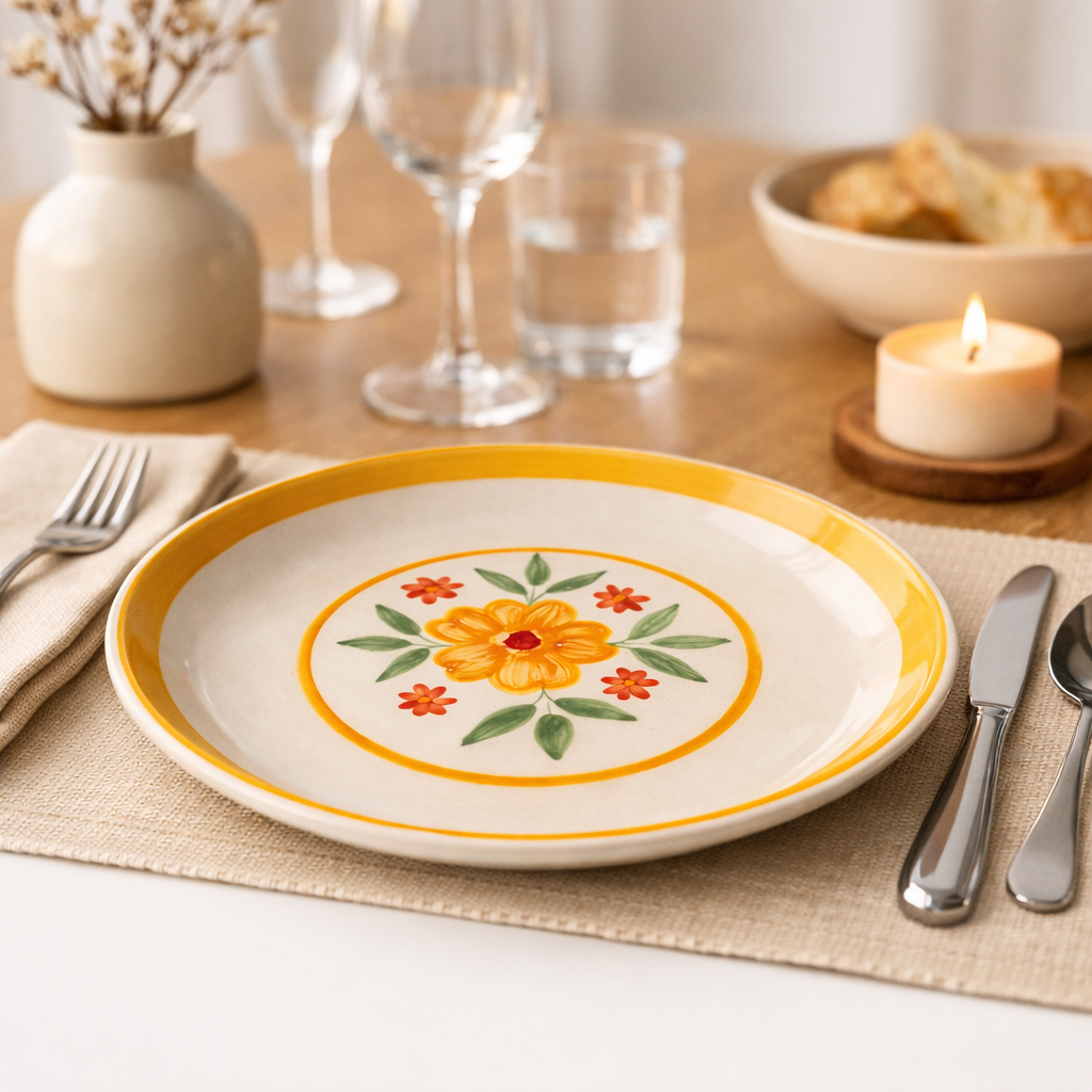 Floral Extravaganza Ceramic Dinner Plate (10.5 inches)