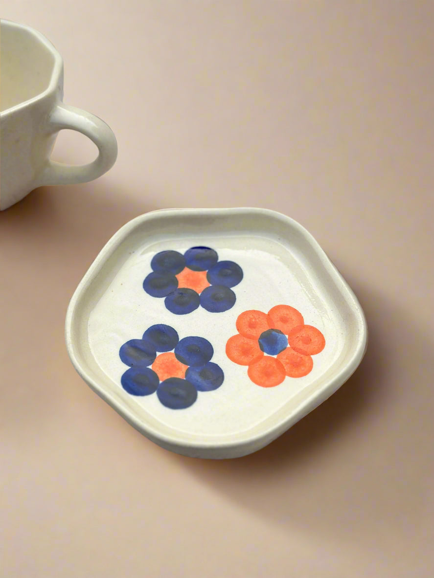 Orange Bubble Cup and Saucer