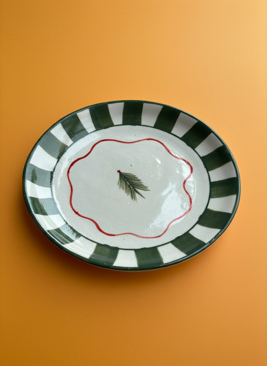 Christmas Tree Green Ceramic Plate Sets (7inches)