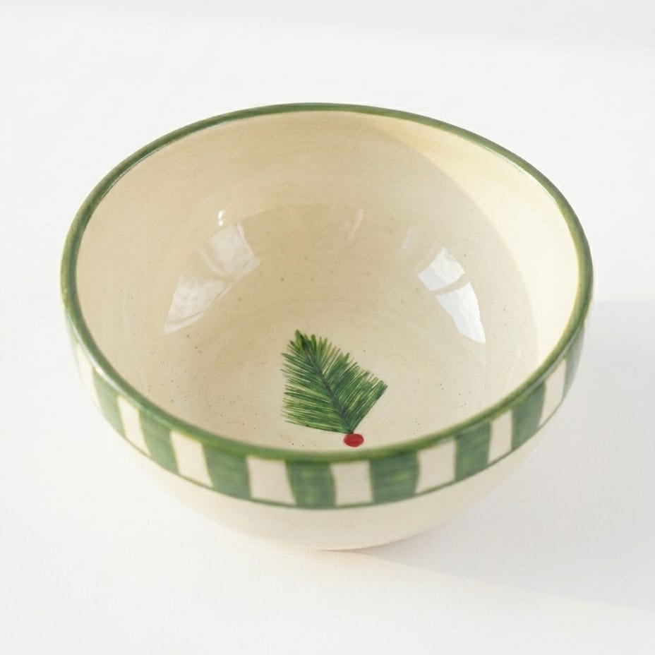 Set - Christmas Tree Green  Ceramic Small Bowl